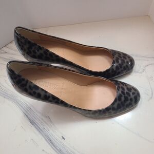 J.Crew Women Trendy Pumps Brown Mona Tortoise Patent Leather Stiletto Heels Sz 6